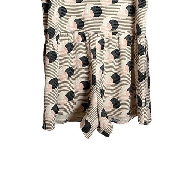 New 1.STATE Art Deco Orbit Print Romper | Pink & Black | Keyhole Back Sz L - Picture 7 of 12